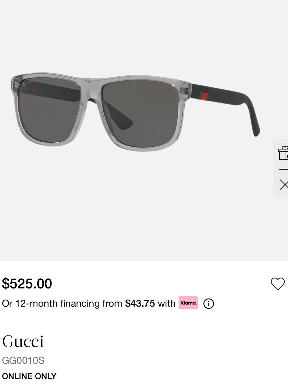 Gucci GG0010S sunglasses